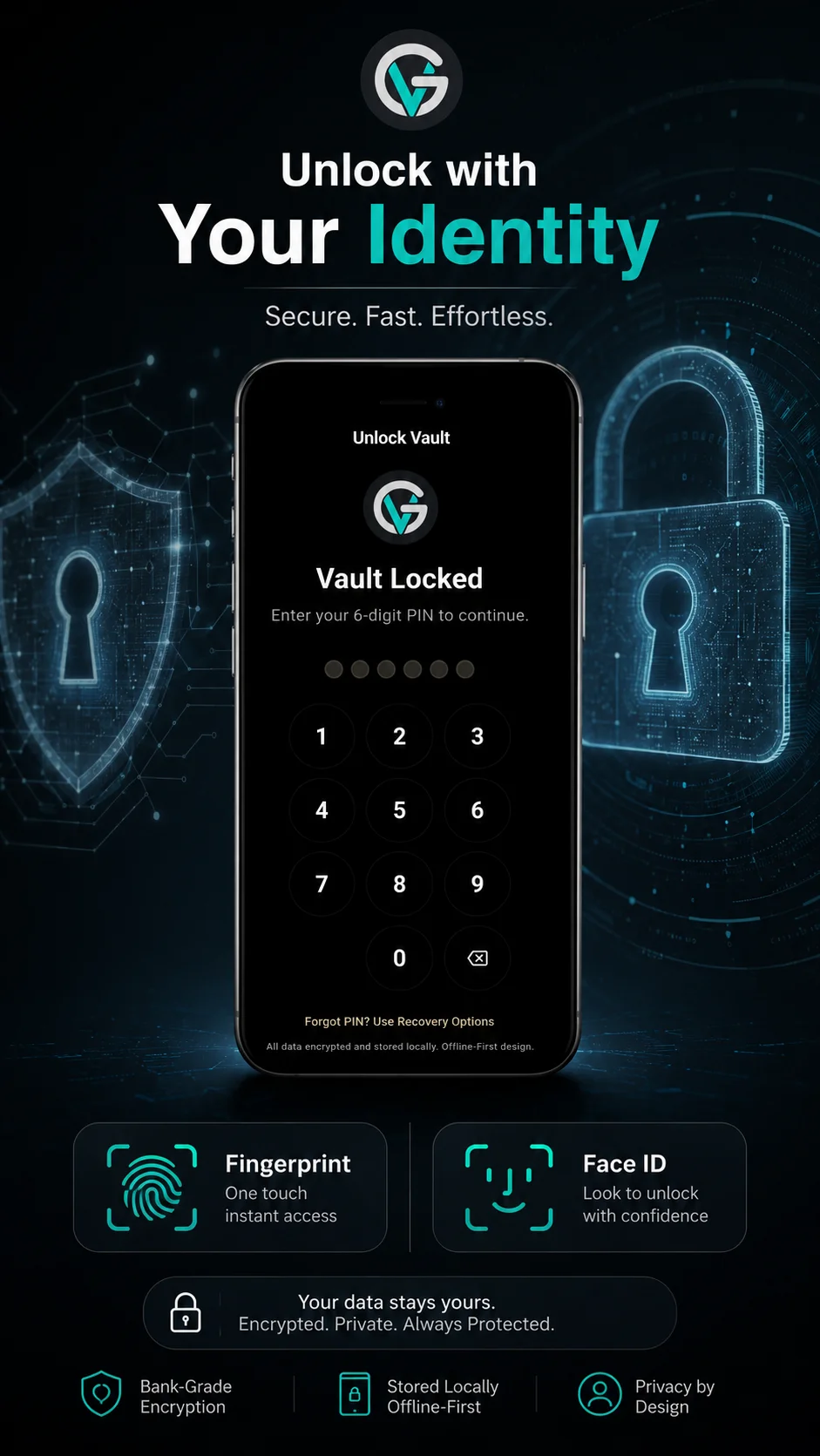 Gravity Vault App Mockup